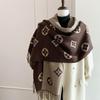 Luxury Women's Double-Sided Cashmere-Feel Scarf with Tassels – High-End, Versatile, Warm Shawl for Autumn and Winter