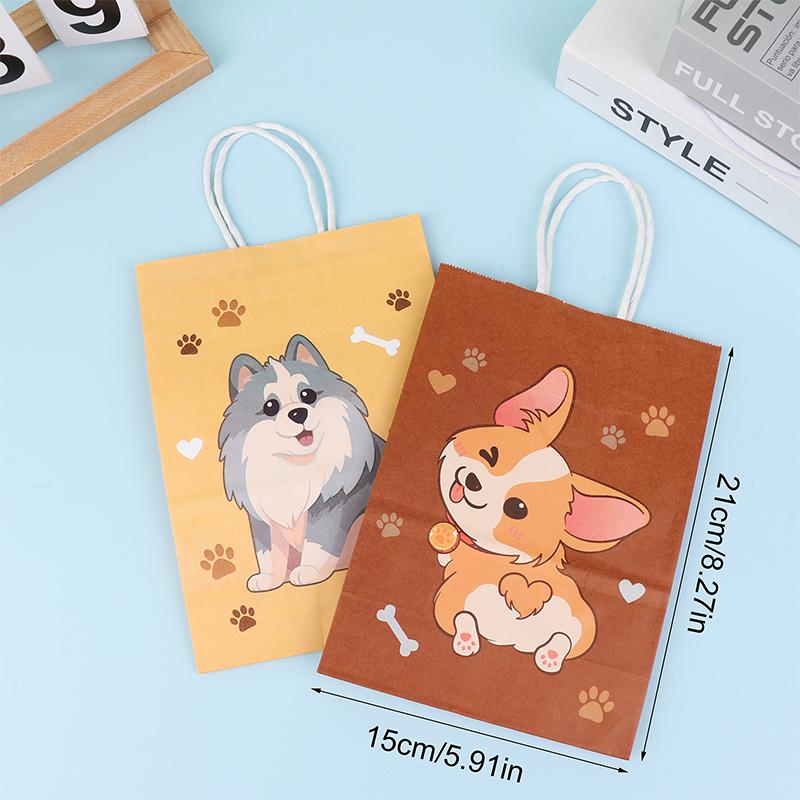 6 шт. бумажный пакет для собак с ручкой, сумка для конфет на день рождения собаки, сумка для детского дня рождения, сувениры на свадьбу, принадлежности для детского душа