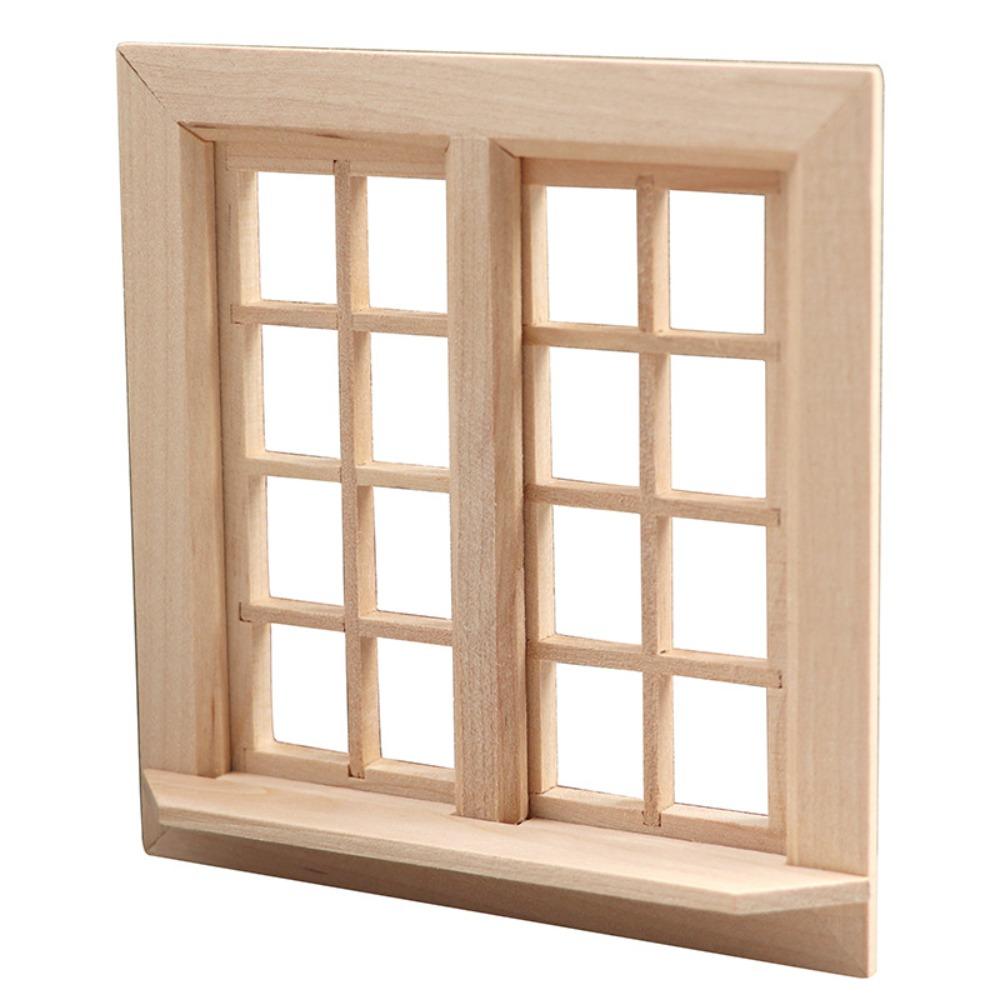16 Grids Dollhouse Window Model Wooden Square Windows Model Miniature House Decor For DIY Toys