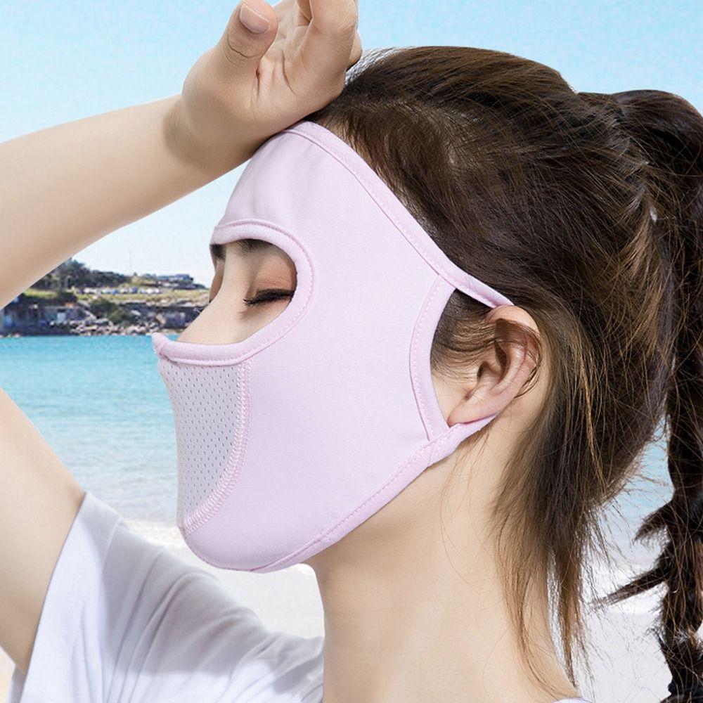 Veil Solid Color Anti-UV Driving Face Cover Face Gini Mask Womne Face Mask Summer Sunscreen Mask