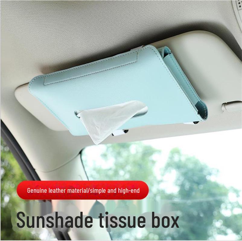 Кожаный автомобильный солнцезащитный козырек и подлокотник, коробка для салфеток - мультяшный дизайн