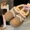 Fashion Fur Snow Ankle Boots Women Winter Platform Flats Shoes 2024 Fashion Warm Short Plush Shoes Walking Suede Cotton Femme Booties