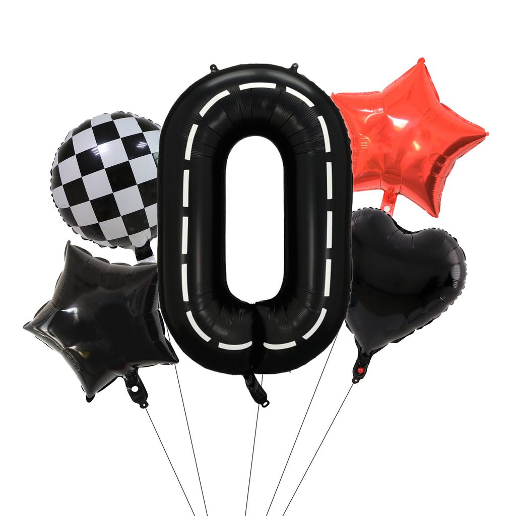 Racing Theme Track Digital Aluminum Film Balloon First Birthday Party Decoration Balloon Set Decoration