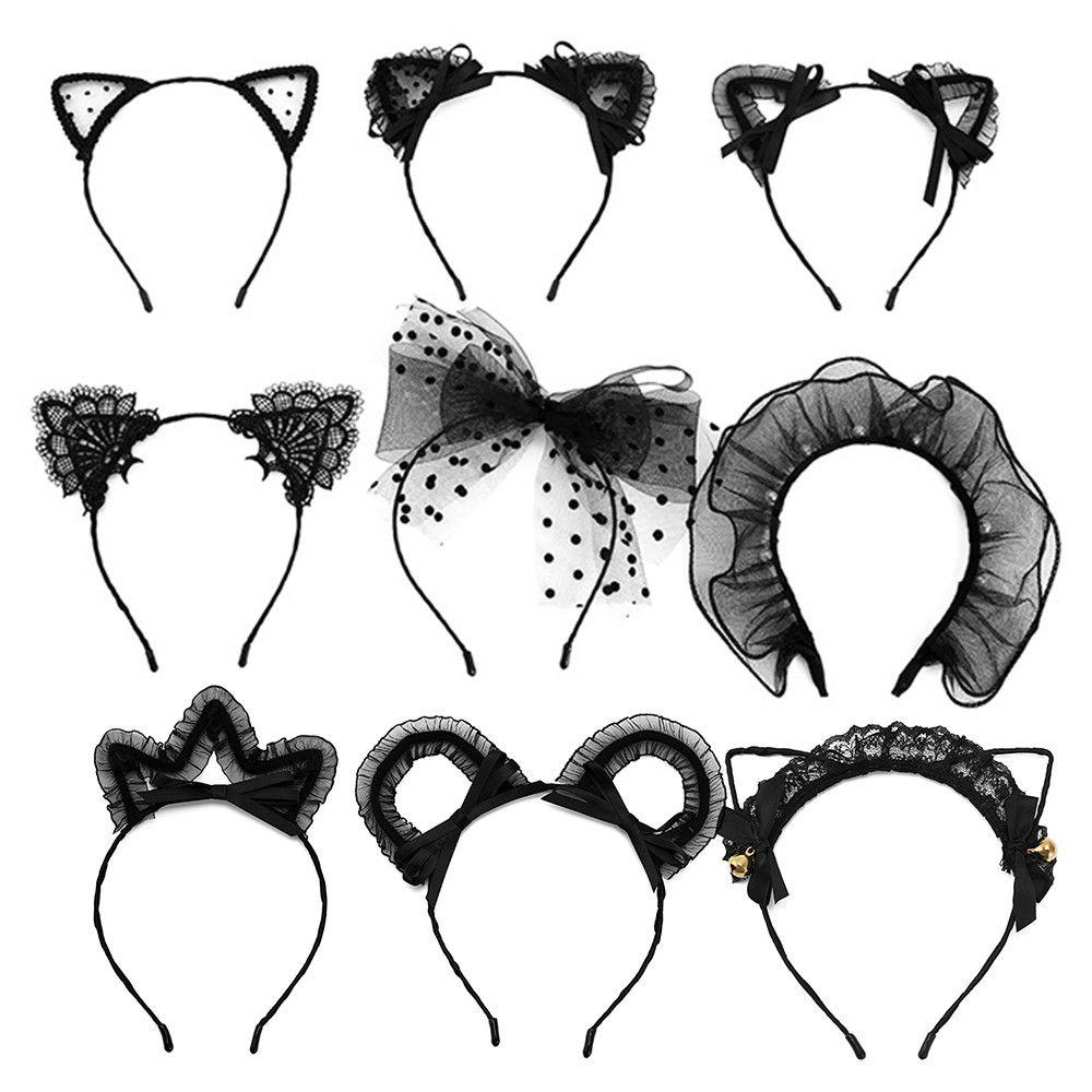 Adult Teens Cute Lace Cat Ear Headband Hair Accessories Fancy Dress Hairband Cosplay Headwear