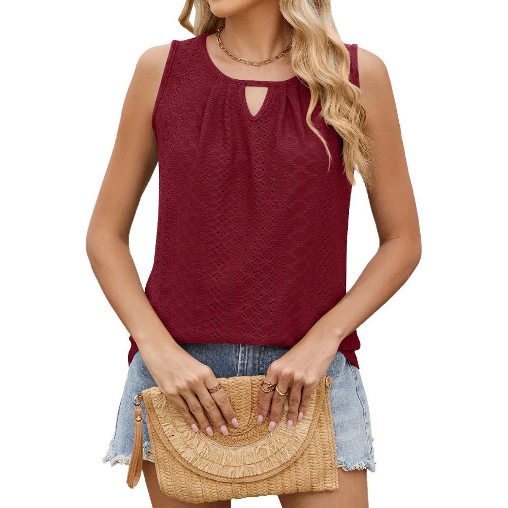 Женская летняя майка без рукавов, деловая повседневная одежда 2025, базовая свободная нарядная рабочая рубашка