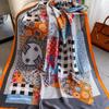 High-quality Luxurious Silk Scarves Headband Scarfs Neck Scarf For Women Chain Silk Scarf Women's Decorative Shawl