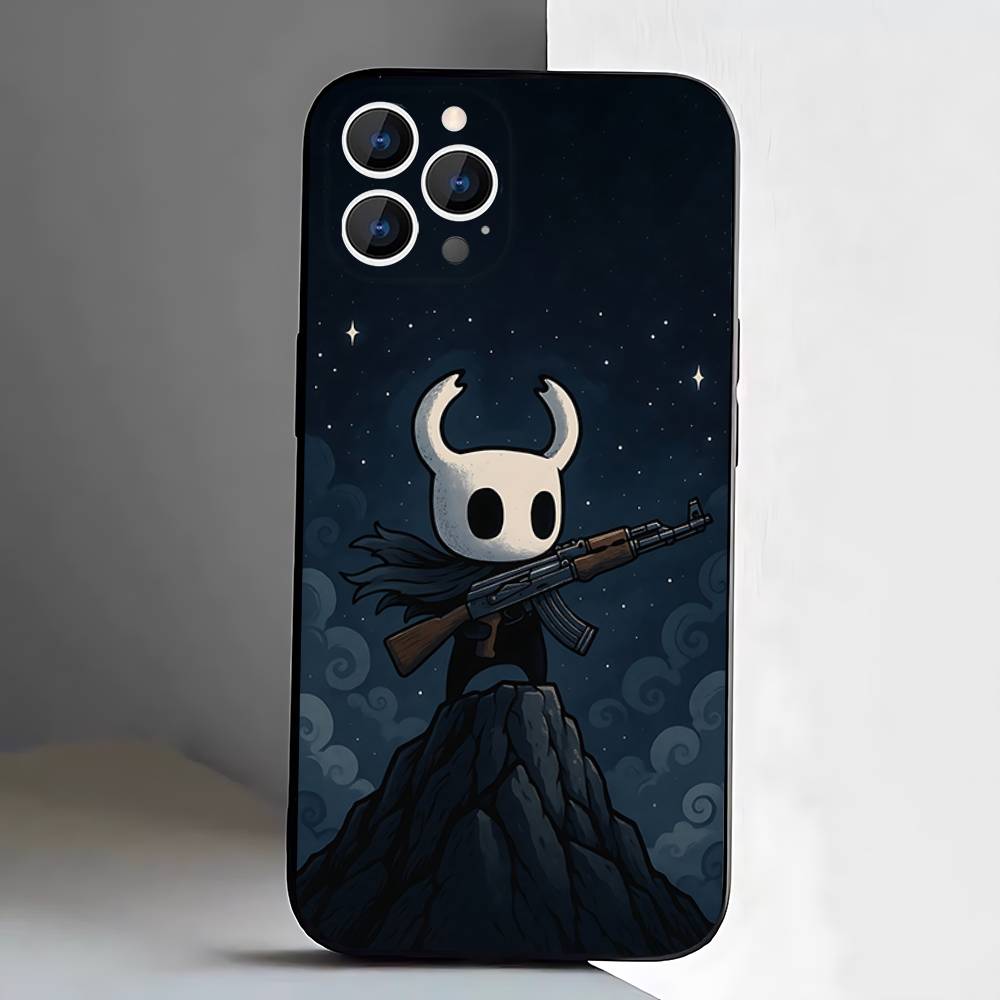 Горячий H-Hollow K-Knight Игровой Чехол Для Телефона Для iPhone 17,16,15,14,13,12,Pro,Max,Plus,E,SE4,Air,Mini Черный Мягкий Короб