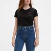 Женская однотонная футболка с круглым вырезом и логотипом Levis, черные 39185-0008