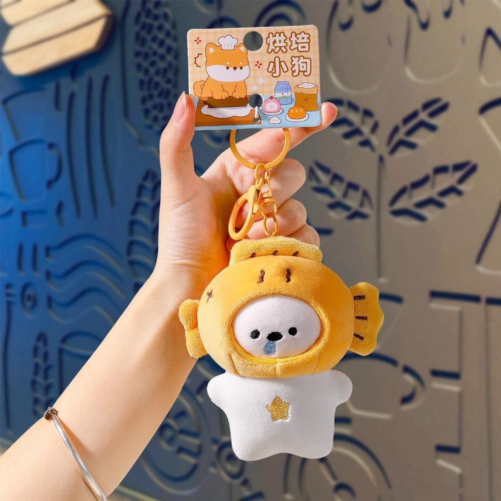 Bream Yaki Bream Yaki Cat Plush Pendant Baking Style Cat Headpiece Plush Keychain  Car Key Pendant