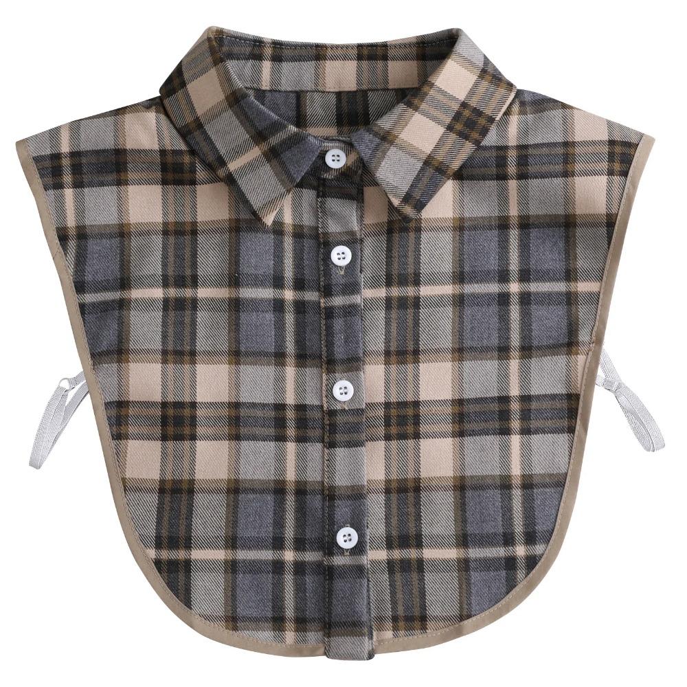 Women Detachable Plaid Shirt Design Fake Collar False Blouse Clothing Accessories