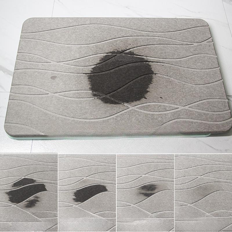 Напольный коврик из диатомовой грязи, впитывающий грязь, коврик для туалета, быстросохнущий коврик для двери ванной комнаты, коврик для двери ванной комнаты, нескользящий резной коврик