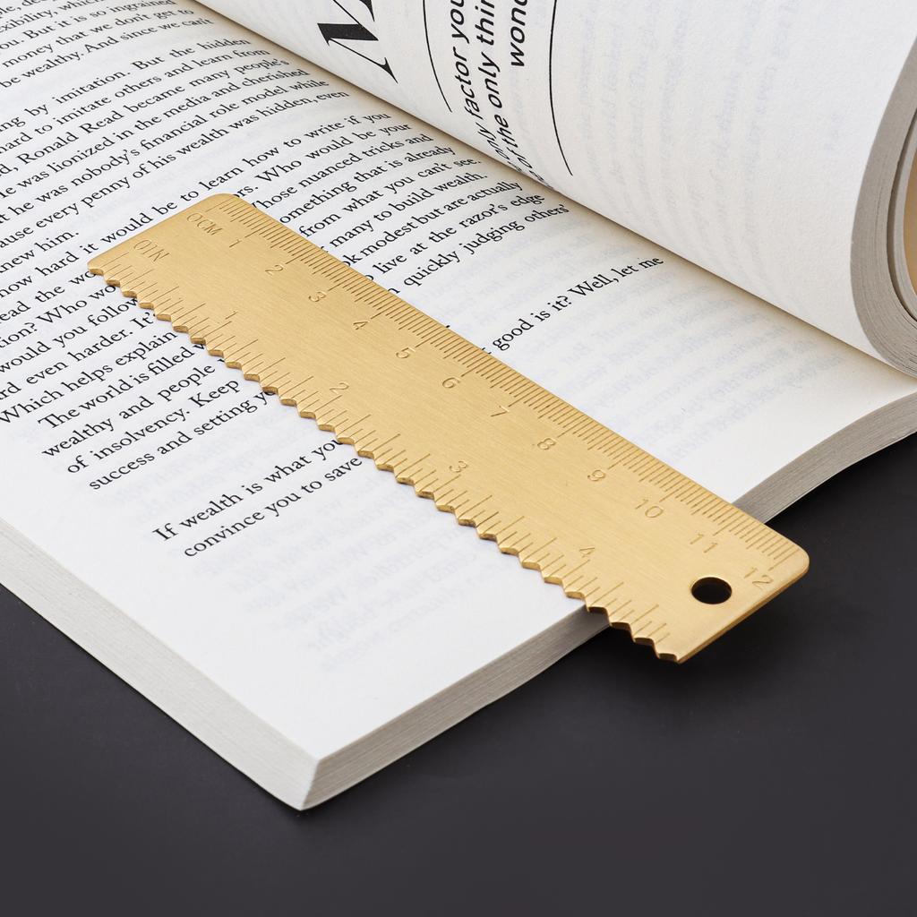 Мини 120 мм до 4 дюймов Латунная линейка с волнистым краем Сверхпрочная закладка Инструмент для рисования линий