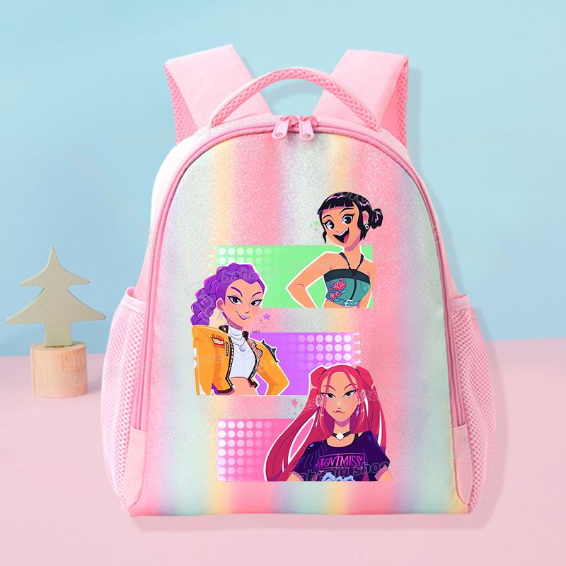 KPop Demon Hunters School Rainbow Backpack Rumi Mira Zoey Girl Student Backpack Anime Movie Women Travel Rucksack Birthday Present