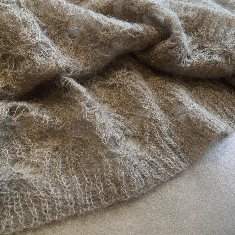 Роскошный вязаный свитер с ажурным узором для женщин, осенний, тонкий, мягкий и уютный, из мохера и кашемира, крупной вязки