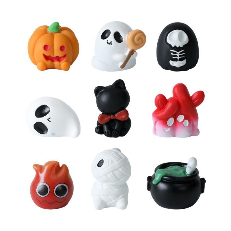Halloween Ghost Pumpkin Figurine Micro-landscape Decorative Accessories Mini Ornaments