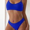 2025 European & American Solid Color Women's Sexy Bikini Swimwear - High-End Hot Spring Design