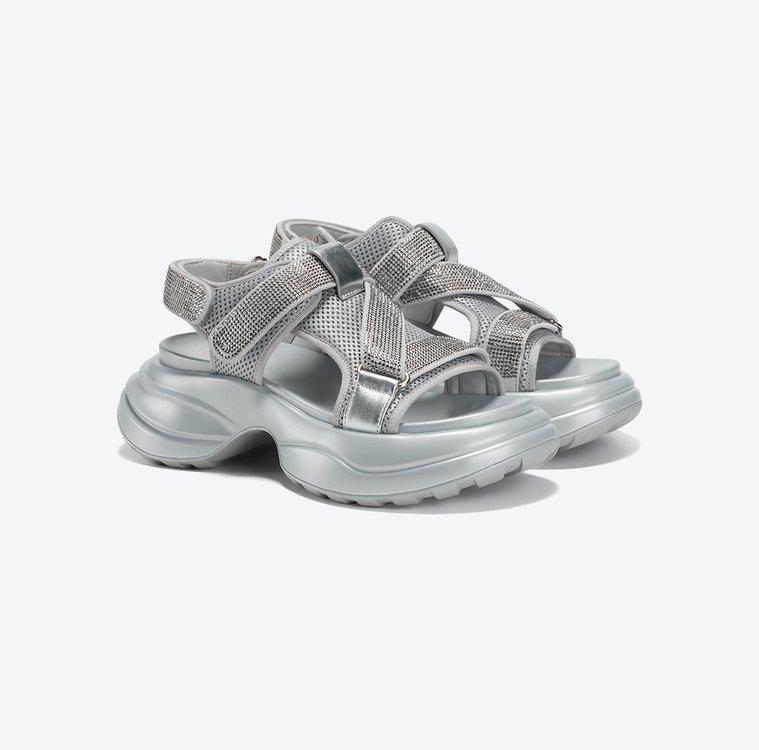 Летние повседневные сандалии со стразами на толстой подошве женские римские повседневные сандалии для улицы повышающие комфорт легкие спортивные сандалии на плоской подошве