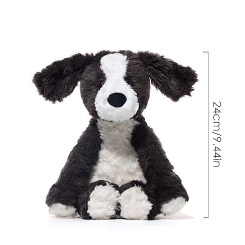 Black and White Puppy Toy, Border Collie Dog Plush Toy | Realistic Black and White Animal Toy | Simulated Stuffed Animal, Cuddly Decor for Kids, Toddl