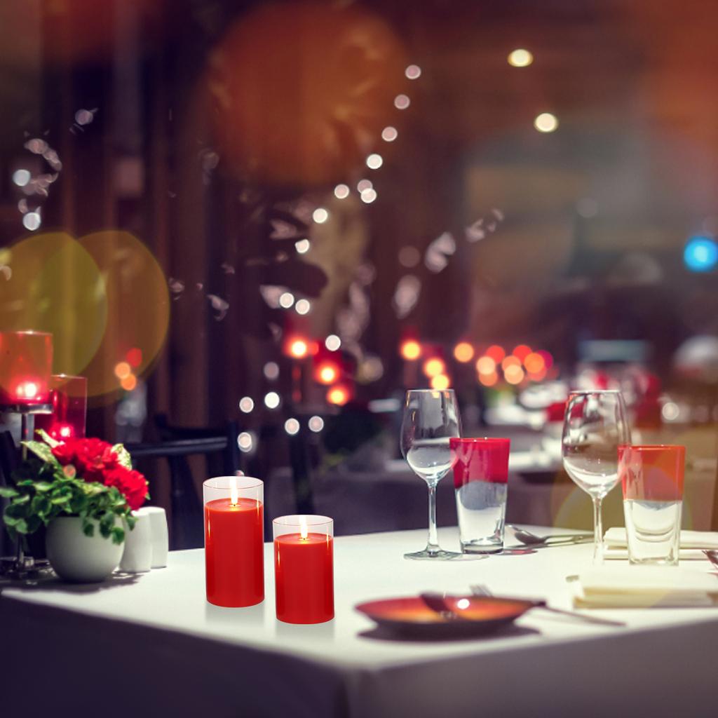 3PCS Flickering Flameless Candle Lights Kit with Controller Dynamic& Constant Bright Lighting