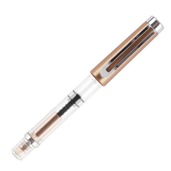 Titanium Fountain Pen High Ink Capacity Vacuum Filling Stainless Steel Fine Nib Smooth Writing Pen for Daily Writing
