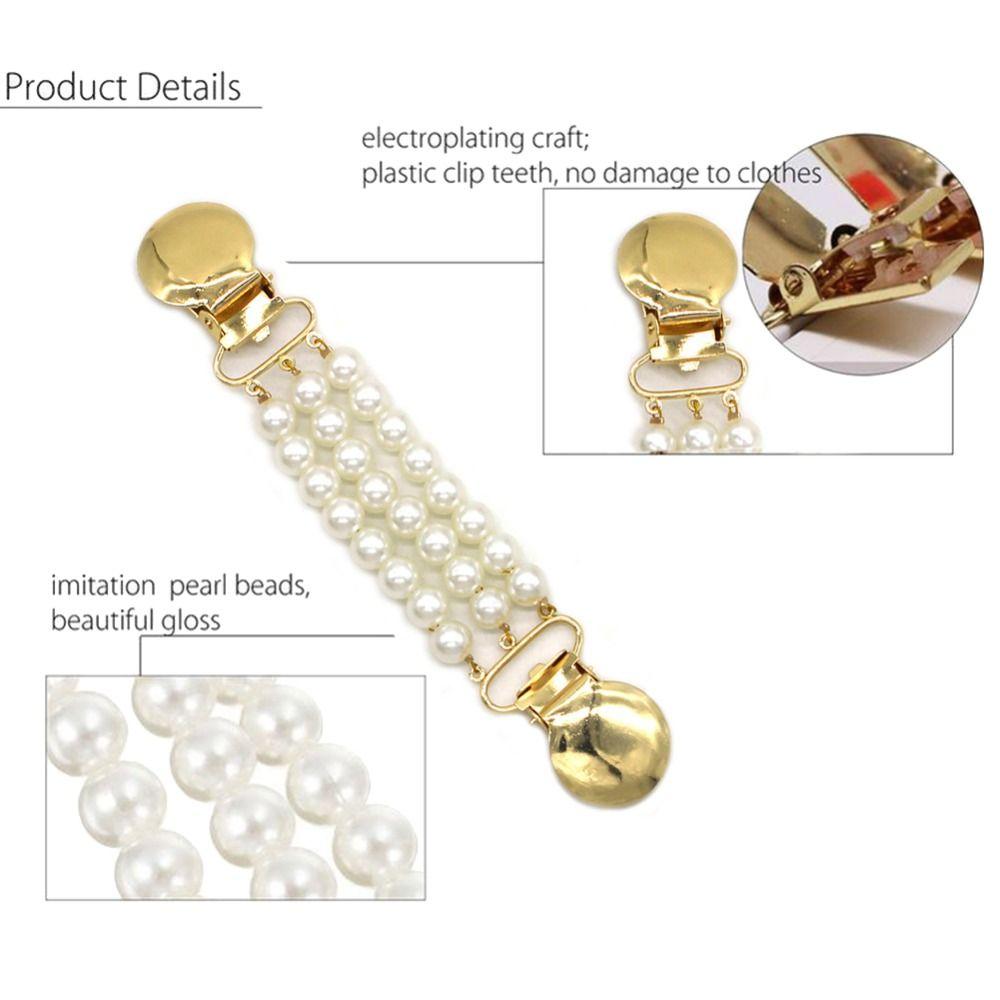 2pcs Flower Shawl Brooch Pearl Duck Clip Clasps Trendy Sweater Blouse Pin Four Seasons