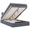 Ottoman Bed with Mattress Dark Grey 120 x 190 cm Velvet