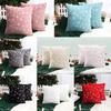 New Christmas Pillow Snowflake Bronzing Plush Pillow Case Red Cushion Car Home Cushion