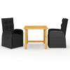 Day and Night - Day and Night Garden Dining Set 3 Pieces Black
