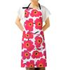 F-min Cute Apron (75cm Length/Neck Strap) Floral Print Apron (Red)