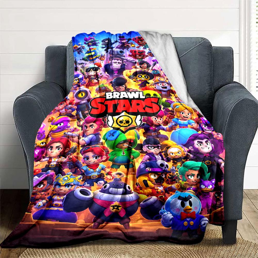 Brawl Stars Blanket Soft Warm Cozy Great for Office Chair Sofa Couch Four Seasons Multipurpose Warmthful Decor Birthday Christmas Gift Blanket