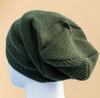[sproutsy] Loose Fit Knit Beanie Hat, Stretchy Knit Material, Knit Beanie, Loose Fit Hat (JP, Numeric Size, 58.0 Cm, Olive)