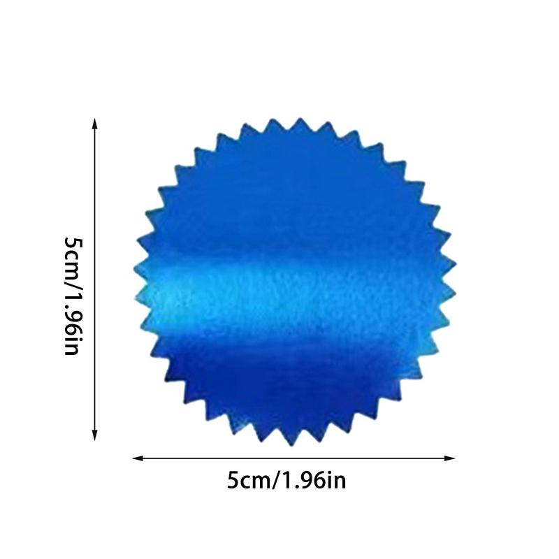 250Pcs/Roll 4.5Cm/1.77In Multi-Color Gear Steel Seal Certificate Gift Box Packaging Embossed Seal Sticker