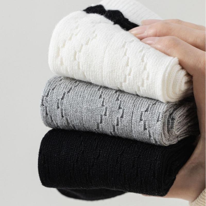 Женские осенне-зимние новые винтажные льняные узорные кружевные носки-гольфы