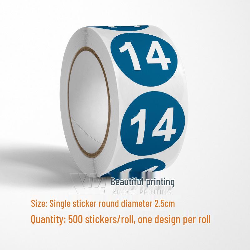 Самоклеящиеся круглые наклейки с номерами 1-33 – Цветные этикетки-идентификаторы в рулоне