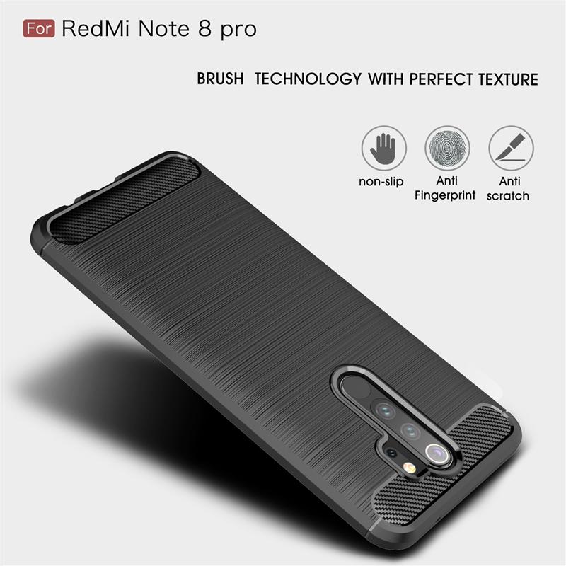 Для чехла Xiaomi Redmi Note 8 Pro Чехол Ударопрочный Бампер Чехол из Углеродного Волокна Для Xiaomi Redmi Note 8 Pro Чехол Redmi Note 8 Pro