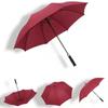 Автоматический ветрозащитный зонт для гольфа с длинной ручкой — полностью из волокна, большой, можно персонализировать для деловых подарков.