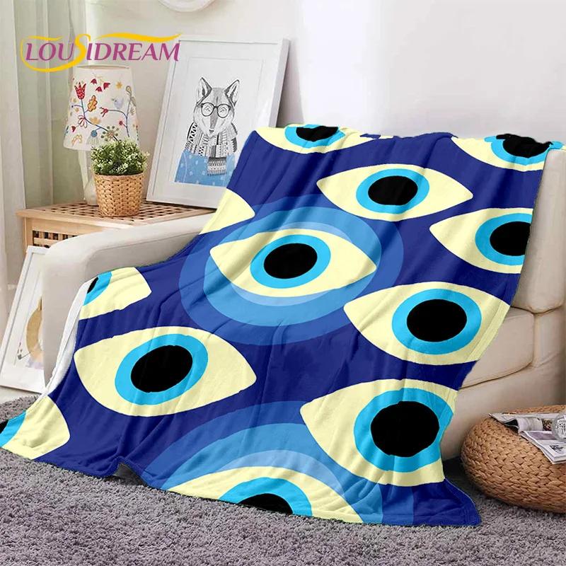 3D Evil Eye Turkey Blue Nazar Eye of Horus Мягкие фланелевые одеяла, плед, удобное одеяло для пикника, кровати, дивана, спальни
