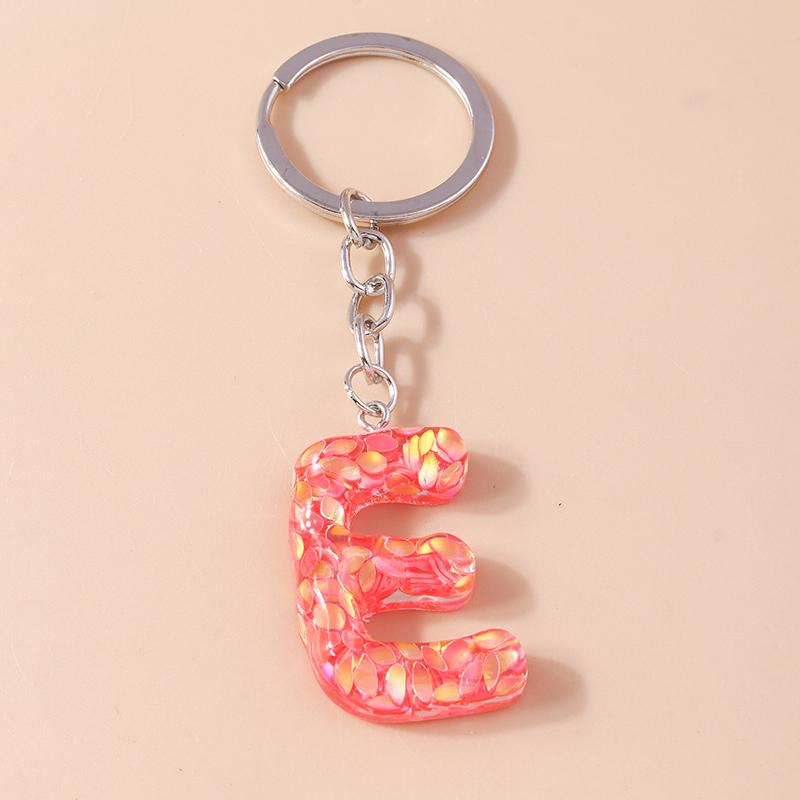 New Creative Flower Initial 26 Letter Keychain A-Z Alphabet Keyring Pendants for Women Girls Handbag Decor Jewelry Accessories