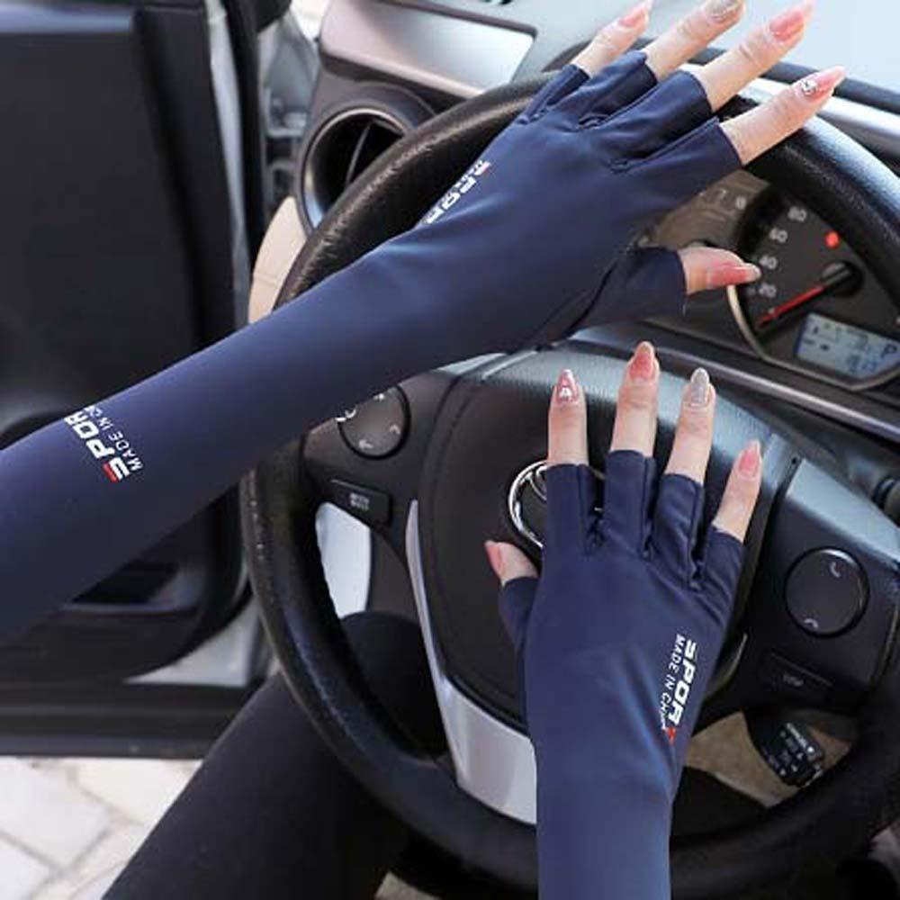 Sun Protection Summer Long Arm Covers Thin Anti-UV Arm Sleeves Half Finger Ice Sleeves  Sports