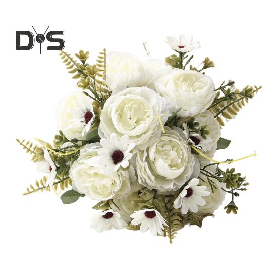 Букеты из искусственных цветов, искусственные ромашки, пионы, букеты, искусственные цветы, центральные украшения для стола, цветочные композиции для дома, свадебные украшения для отеля