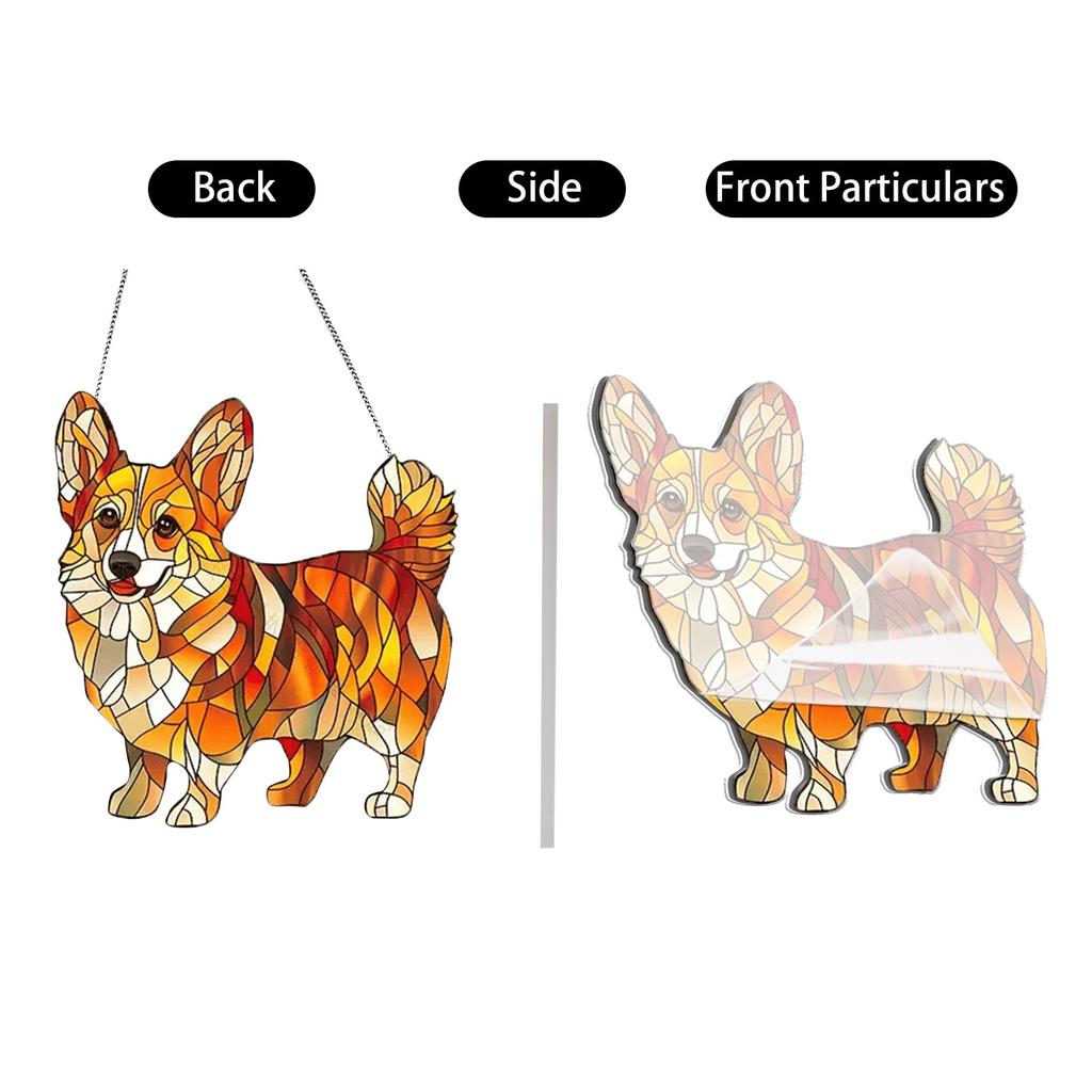 Small Animal Acrylic Sun Catchers Flat Pendant, Home Outdoor Garden Courtyard Hanging Decoration Ornaments