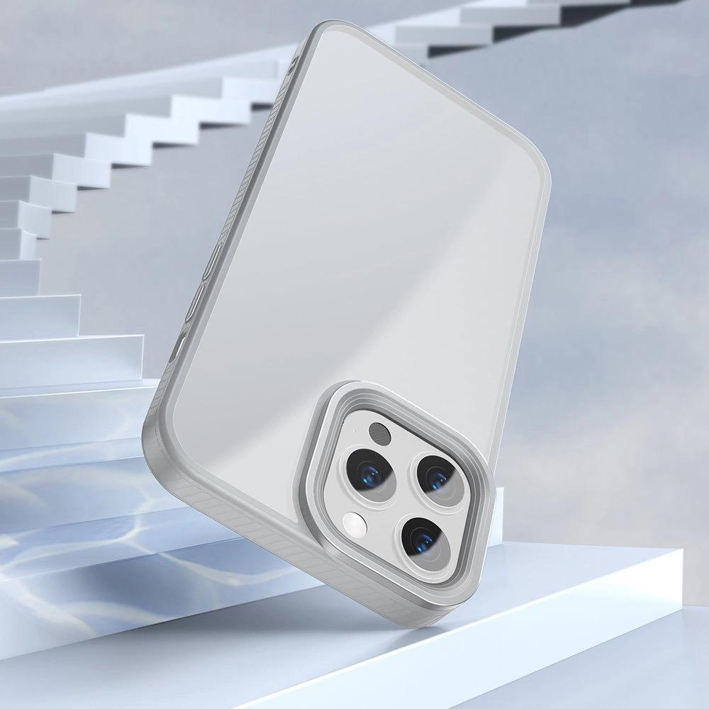 Baseus Чехол для телефона Crystal, бронированный чехол для iPhone 13 Pro с гелевой рамкой, серый (Arjt000413)