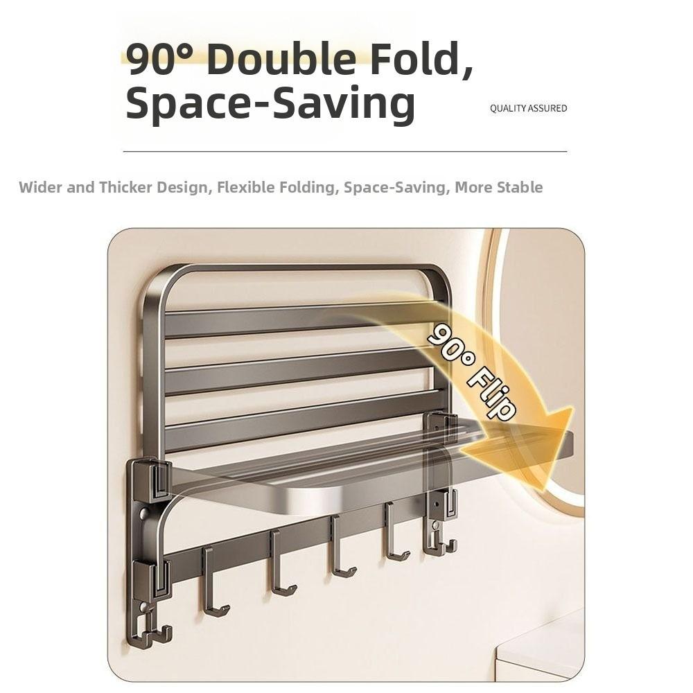 Foldable Bathroom Towel Rack 40/50/60cm Wall Mount Towel Holder Bathroom Storage Rack Home