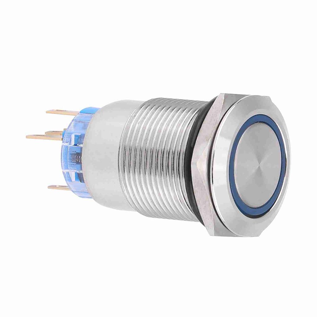 19mm 12-24V Waterproof Stainless Selflocking  ing Push Button   Red LED