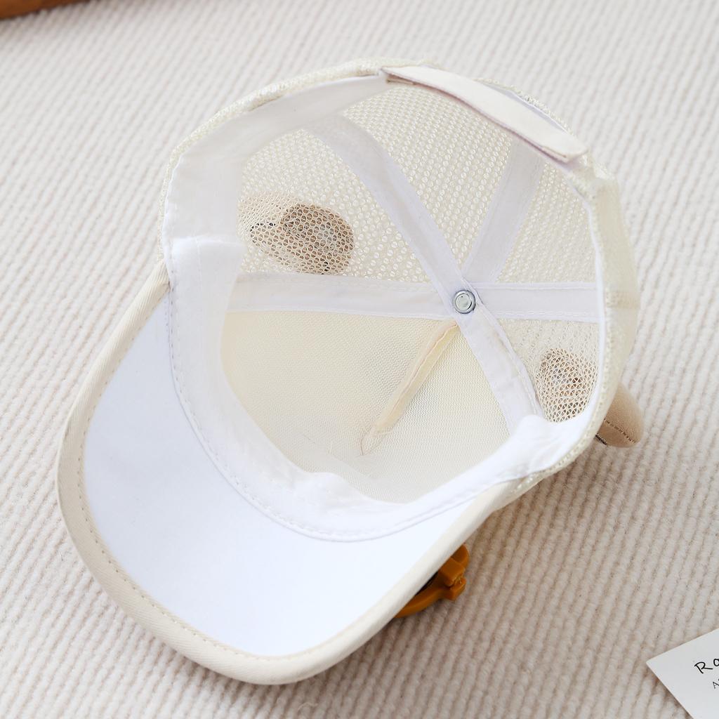 Children's Bear-shaped Sunglasses Mesh Cap - Summer Girl's Mesh Cartoon Baseball Cap - Boy's Outdoor Sun Protection Multi-color Beanie Cap
