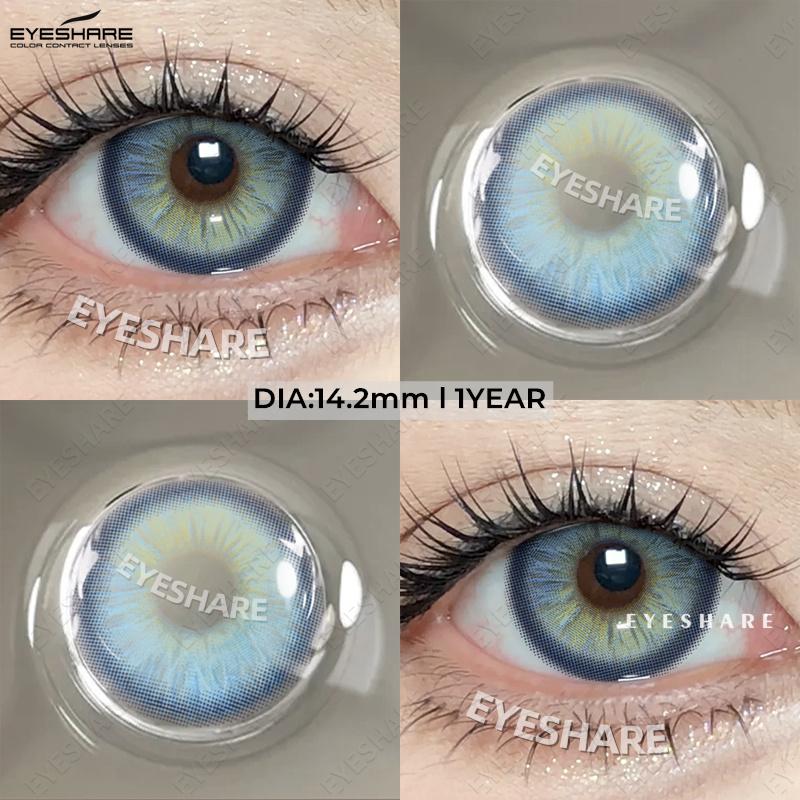 Eyeshare Новые цветные контактные линзы, сине-зеленые модные линзы для очков, черные натуральные косметические линзы, розовые кофейные нежные линзы, коричневые линзы, 1 пара