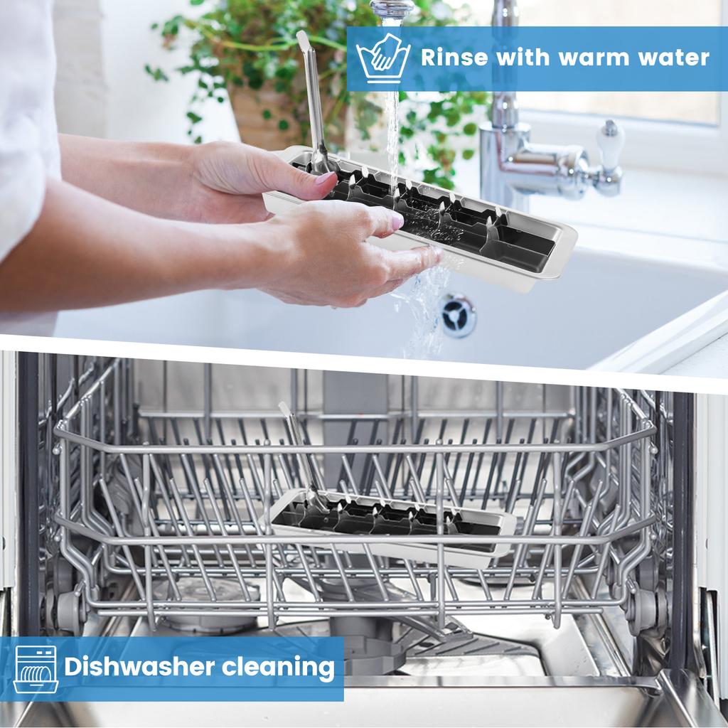 Stainless Steel Ice Cube Tray Easy to Release Ice Lattice Mould with 18 Slots and Release Handle Easy to Clean for Freezer Bar