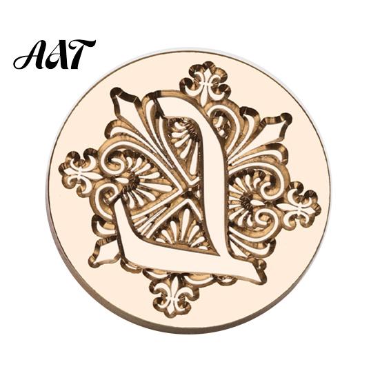 Wax Seal Stamp Head Iris A-Z Initial Alphabet Head, Brass Engraved Stationery Sealing for Wedding Invitations Envelopes Journal Gift Packaging