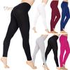 (M-4XL) Women Stretchy Leggings Solid Color Pencil Pants High Waist Slim Tights Trousers