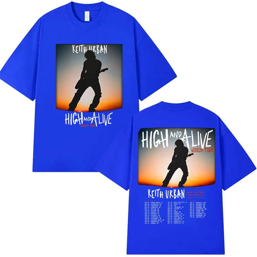 Keith Urban High and Alive World Tour 2025 Merch Tshirt Unisexs Women Vintage Hip Hop Fashion Oversized Cotton T Shirt Streetwear